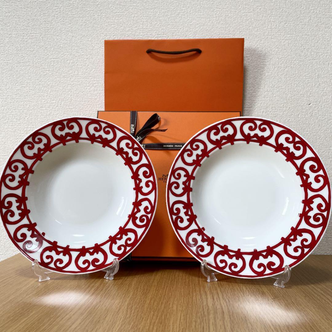 【新品　2枚　ギフト包装】エルメス　ガダルキヴィール　スーププレート