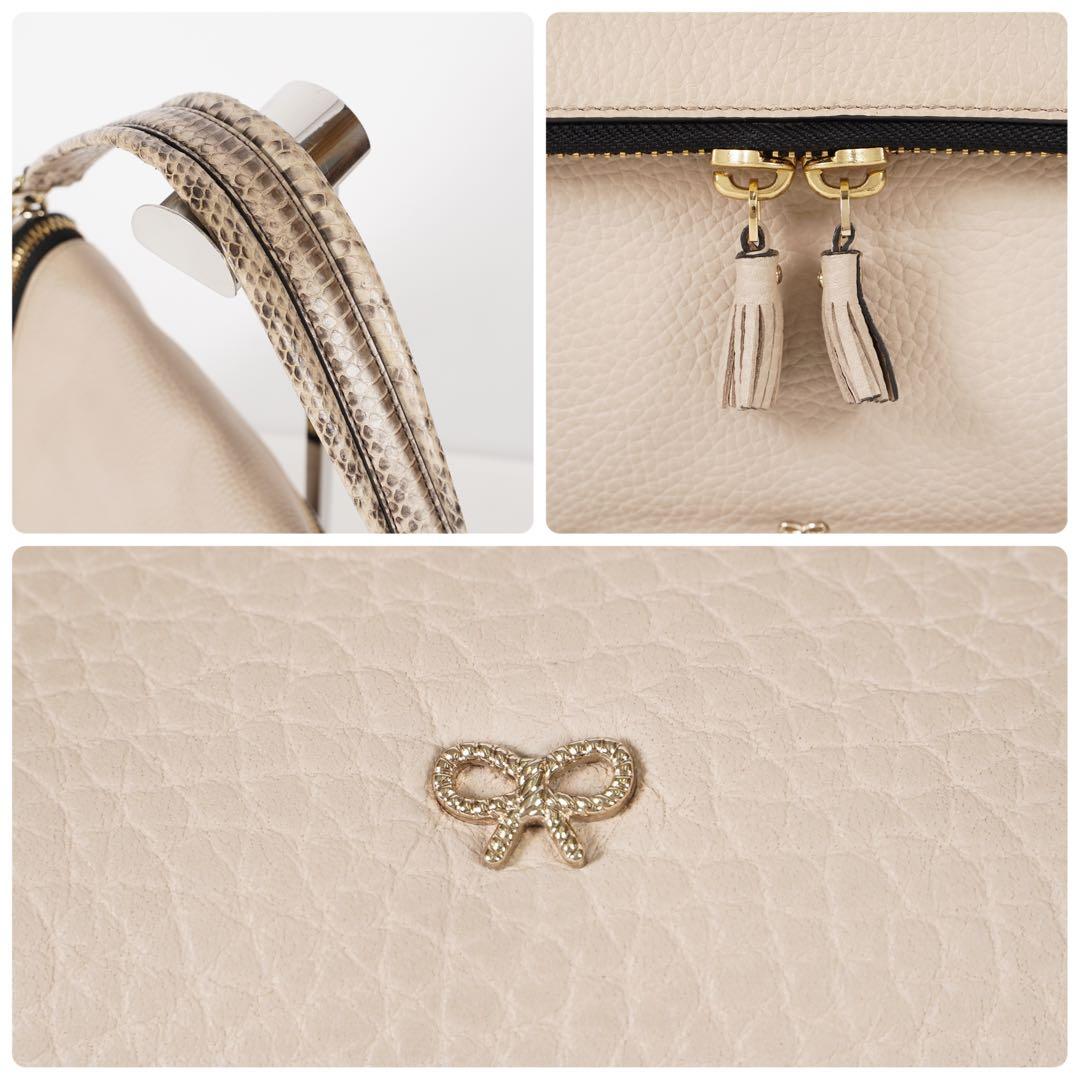 【極美品✨】アニヤハンドマーチ マキシジップ カード付き ハンドバッグ ベージュ