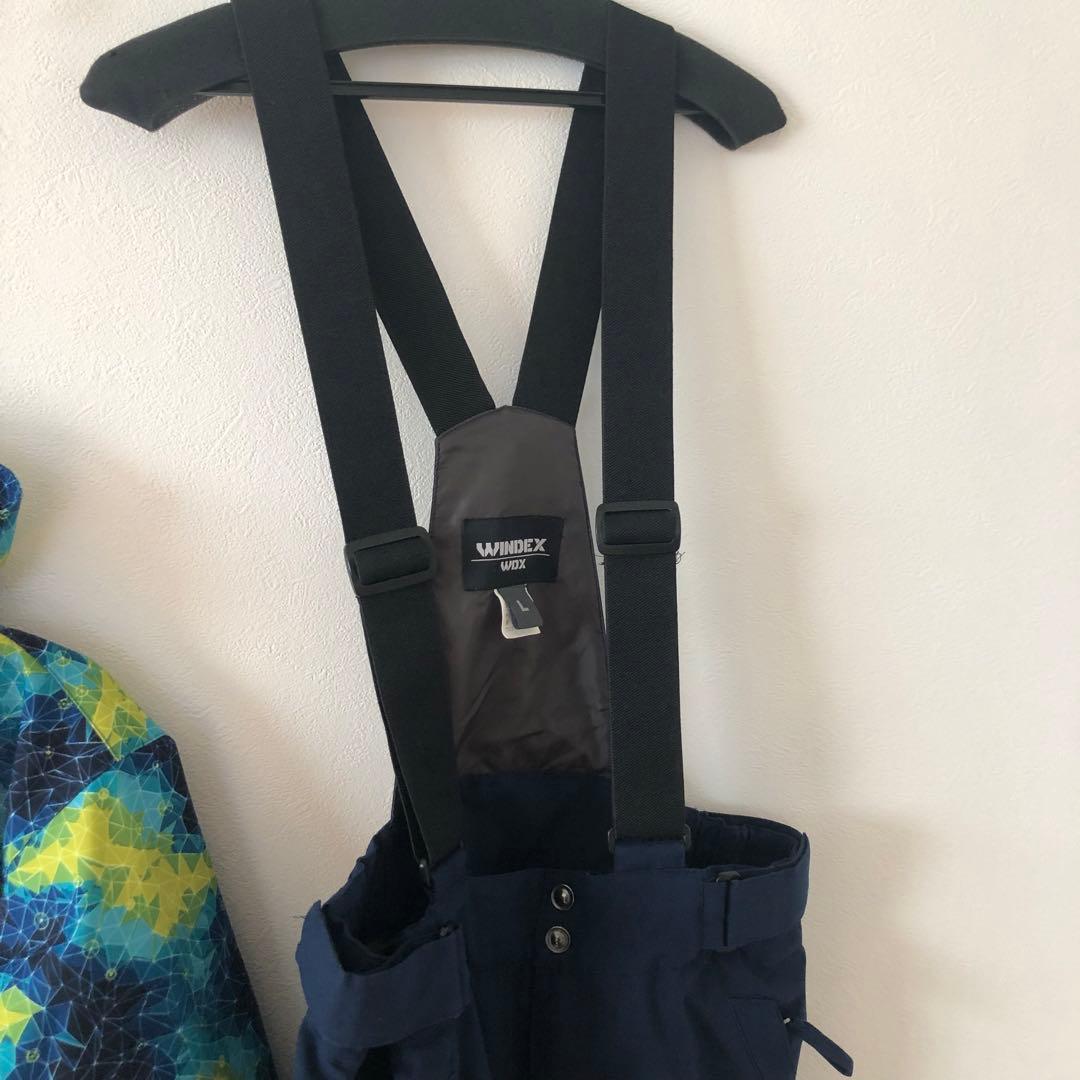 WINDEX スキーウェアセット 青黄カモフラ L