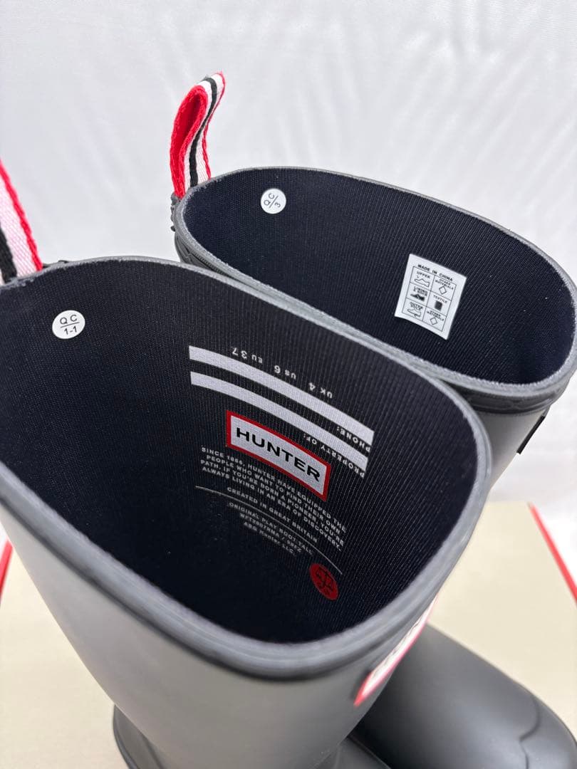 ②未使用 ハンター プレイブーツ トール レインブーツ ブラック　黒 23cm