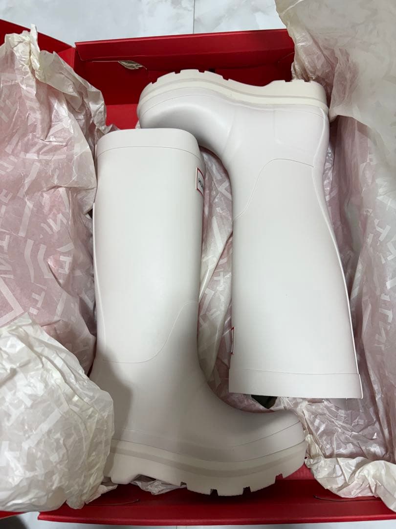 【新品未使用】HUNTER ホワイト 長靴レインブーツ