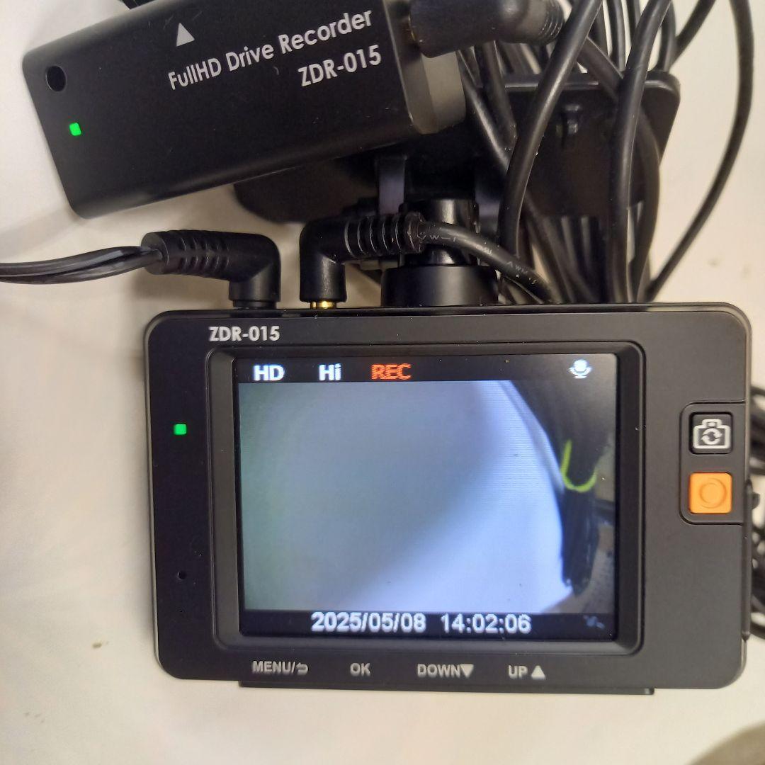 美品　駐車監視ユニット付　動作確認　コムテックドラレコ　ZDR015　前後カメラ