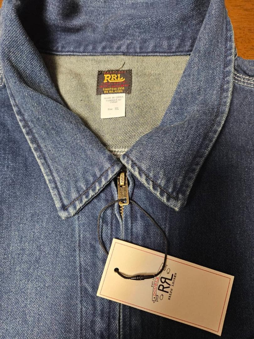 【新品未使用】大きいサイズDOUBLE RLデニム前開きZIPジャケット XXL
