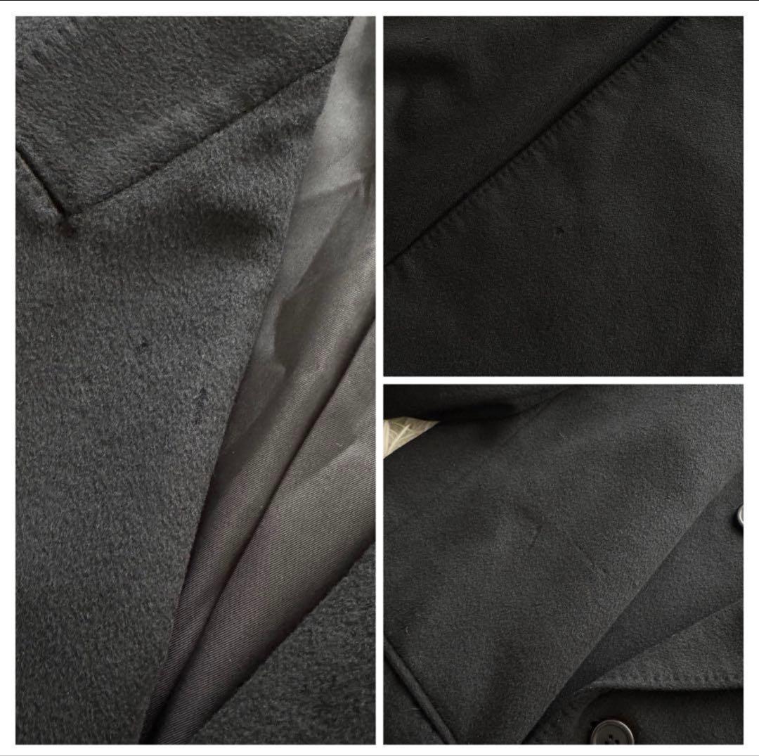 チェスターコート ダブル カシミア100％ ブラック 黒　マキシ丈