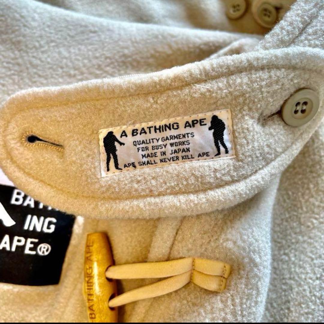 美品　A BATHING APE フリース ダッフルコート ベージュ