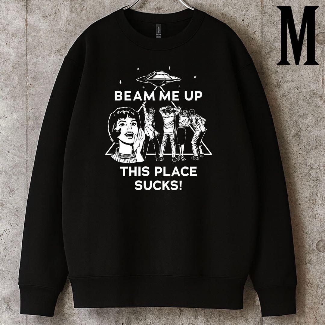 BEAM ME UP スウェット トレーナー ストレンジャーシングス ロビン 黒
