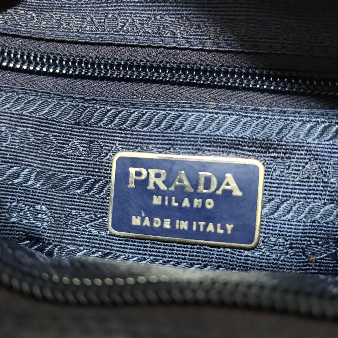 PRADA トライアングルロゴ ミニハンドバッグ ブラック ゴールド