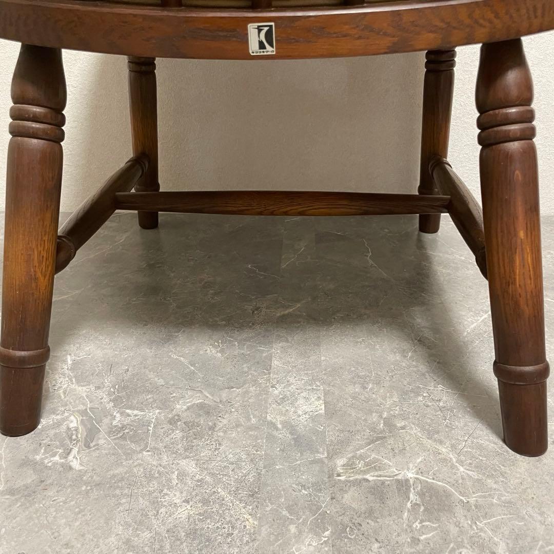 飛騨産業　キツツキ木製ダイニングチェアラタンバックチェア　ヴィンテージ古家具　①