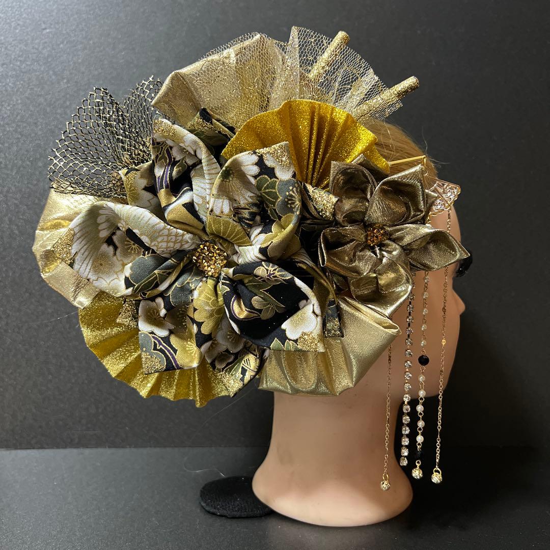 髪飾り・かんざし・成人式・結婚式・つまみ細工・豪華・超ド派手・振袖・花魁