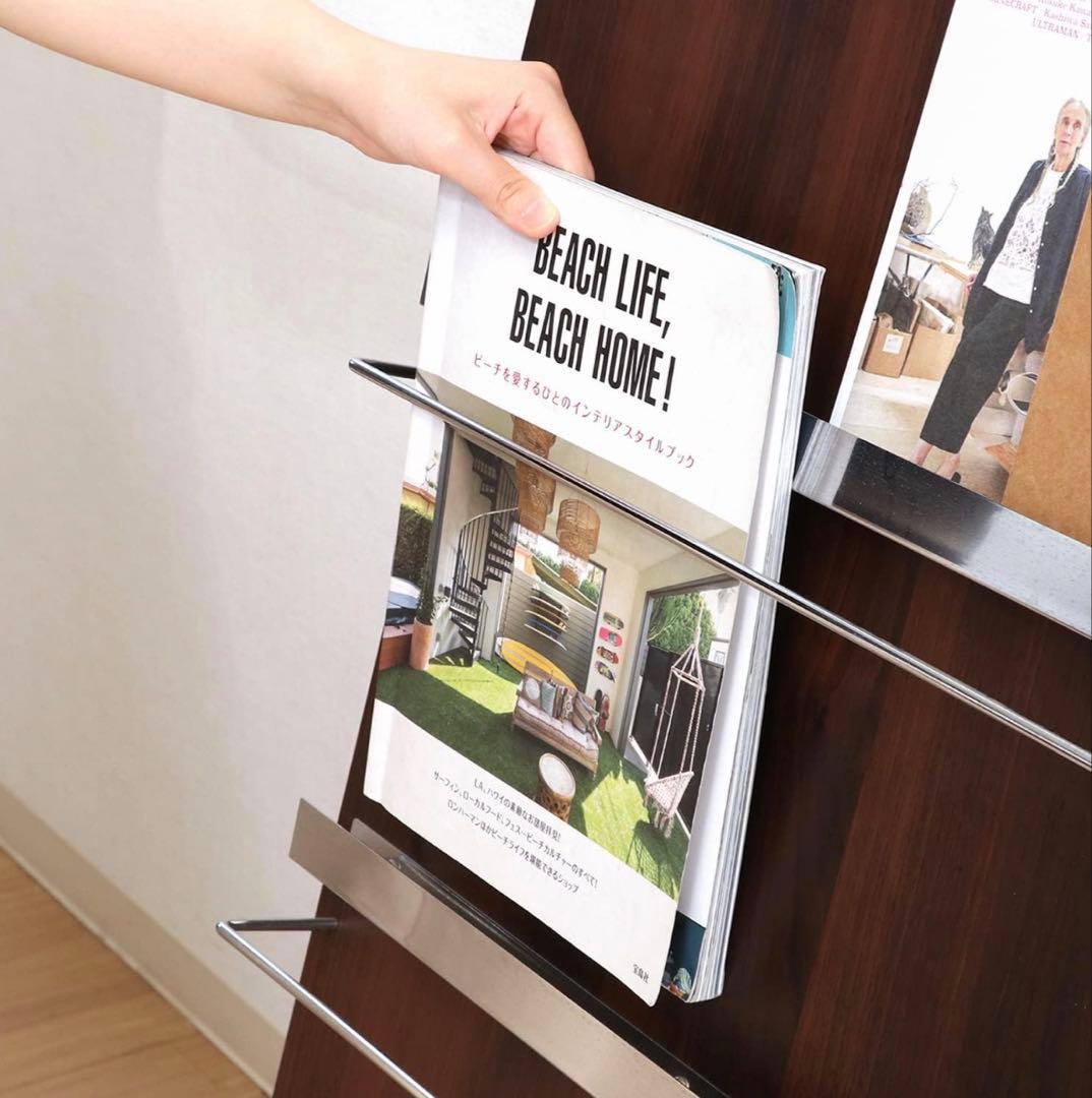 【美品】不二貿易ウッドマガジンラック デコール5段ワイドHGL-5814