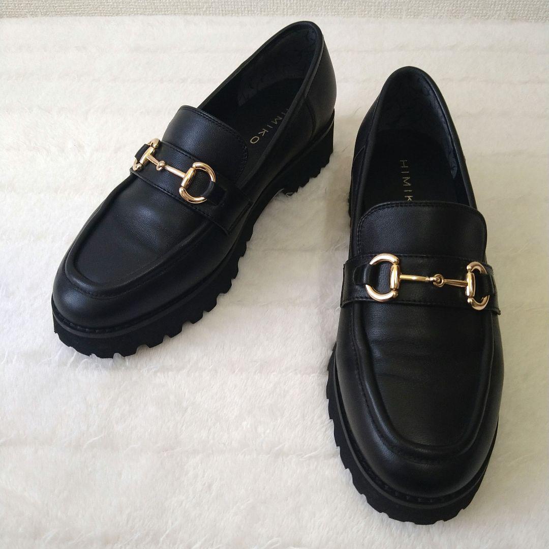 卑弥呼 HIMIKO トラックボールビットローファー23.0 黒 レザー