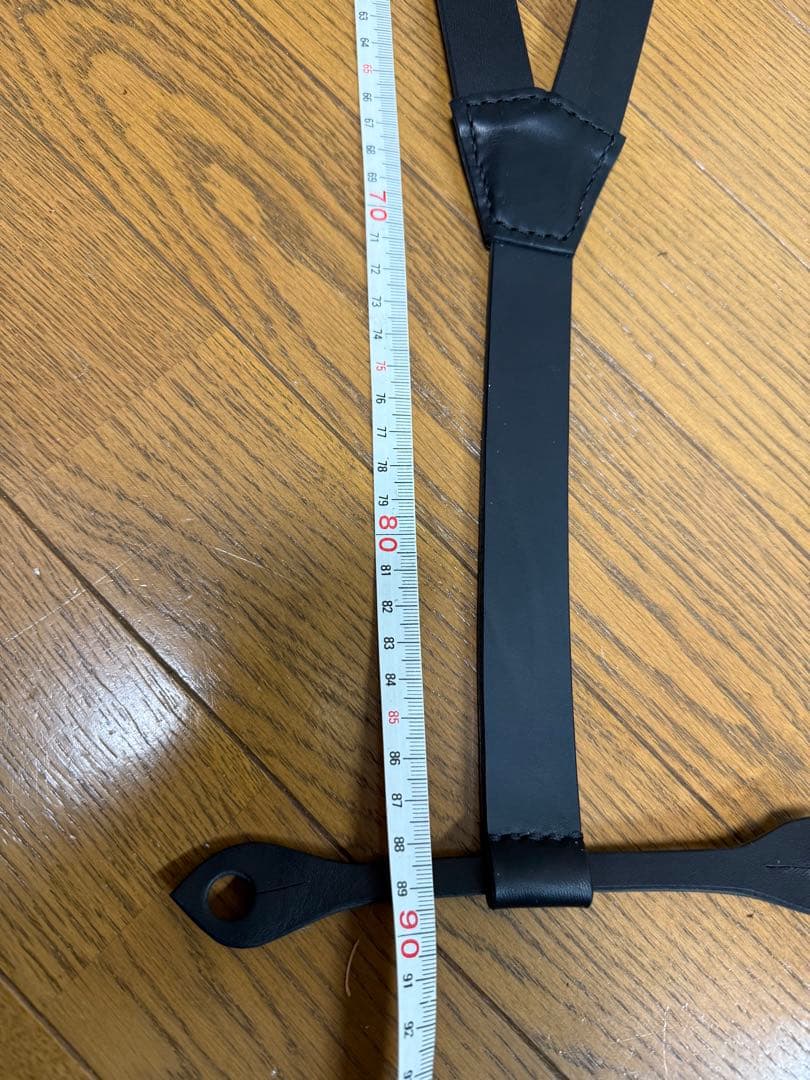 ブラックレザーサスペンダー tcbジーンズ