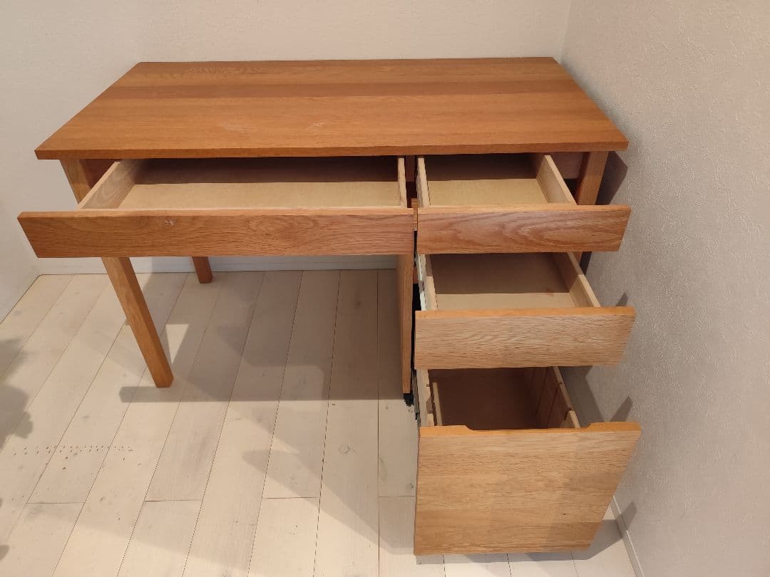 【引取り限定】無印良品 木製デスク キャビネット セット