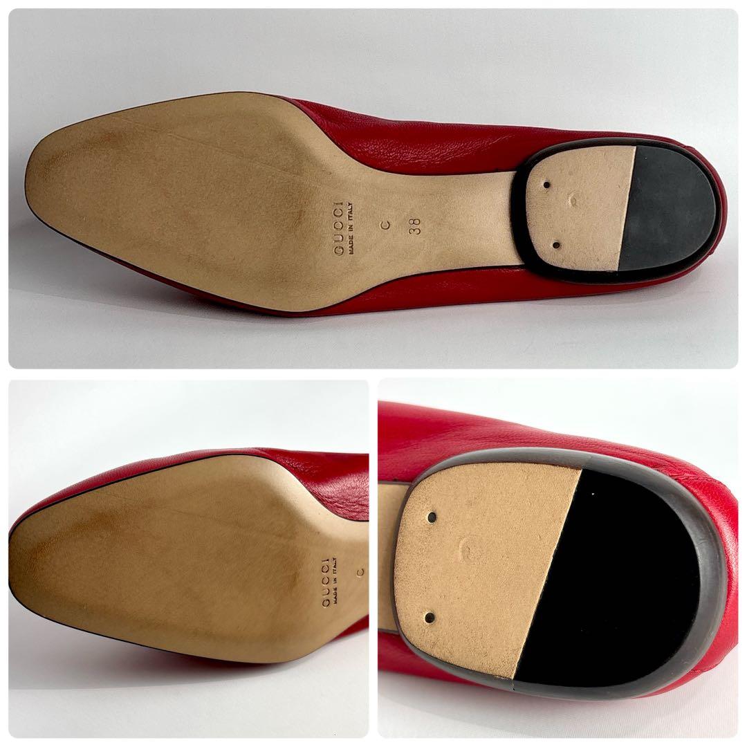 【極美品】GUCCI グッチ ホースビット フラットシューズ ラムレザー 24㎝