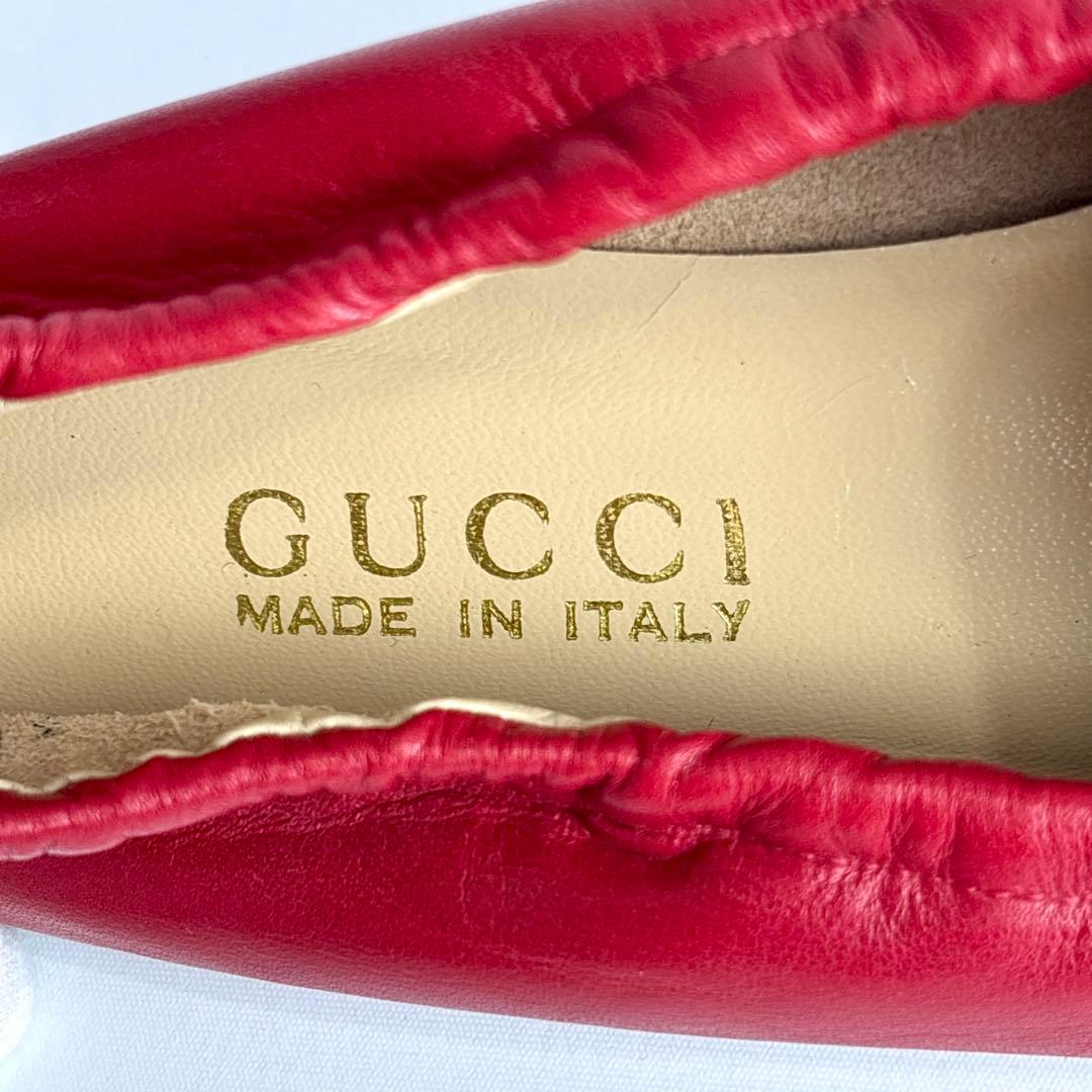 【極美品】GUCCI グッチ ホースビット フラットシューズ ラムレザー 24㎝