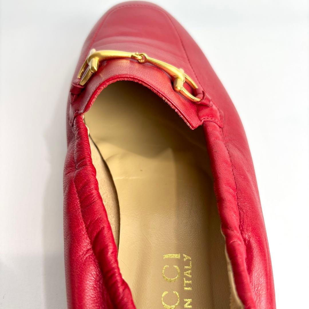 【極美品】GUCCI グッチ ホースビット フラットシューズ ラムレザー 24㎝