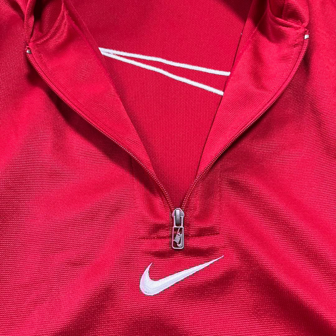 NIKE セットアップ　XL ジャージ　Y2K 刺繍　スウッシュ　ハーフジップ