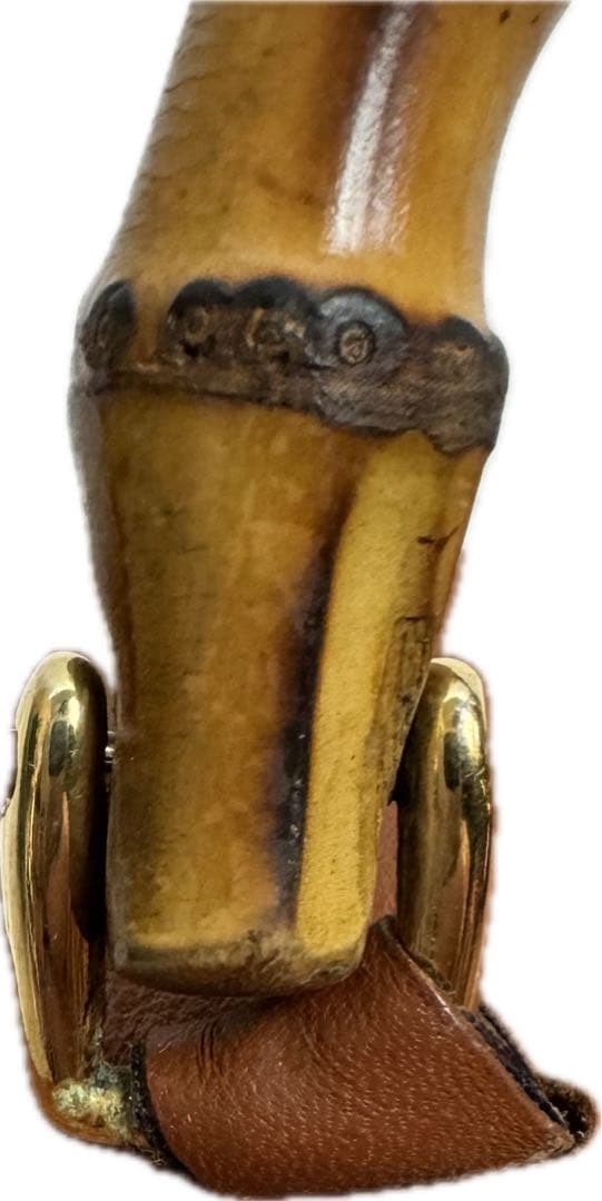 DA486 グッチ　GUCCI レザー　バンブー　リュックサック　ブラウン