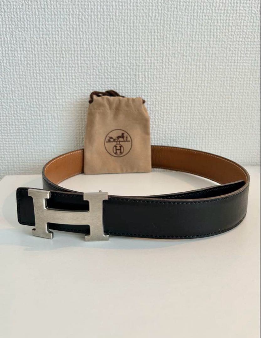 【HERMES】コンスタンスリバーシブル シルバーバックル ベルト 65