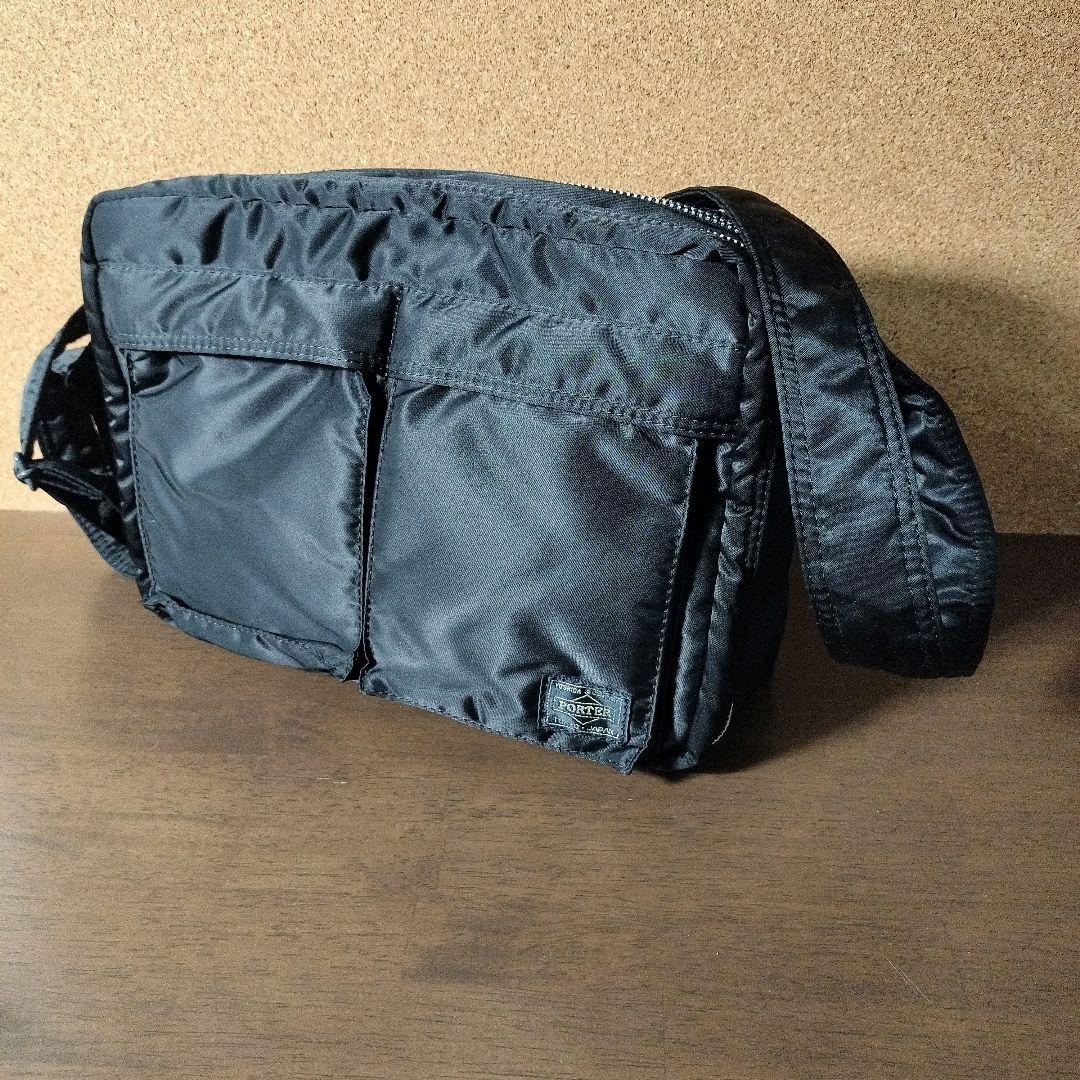美品 PORTER ショルダーバッグ タンカー ブラック 2層式 Lサイズ