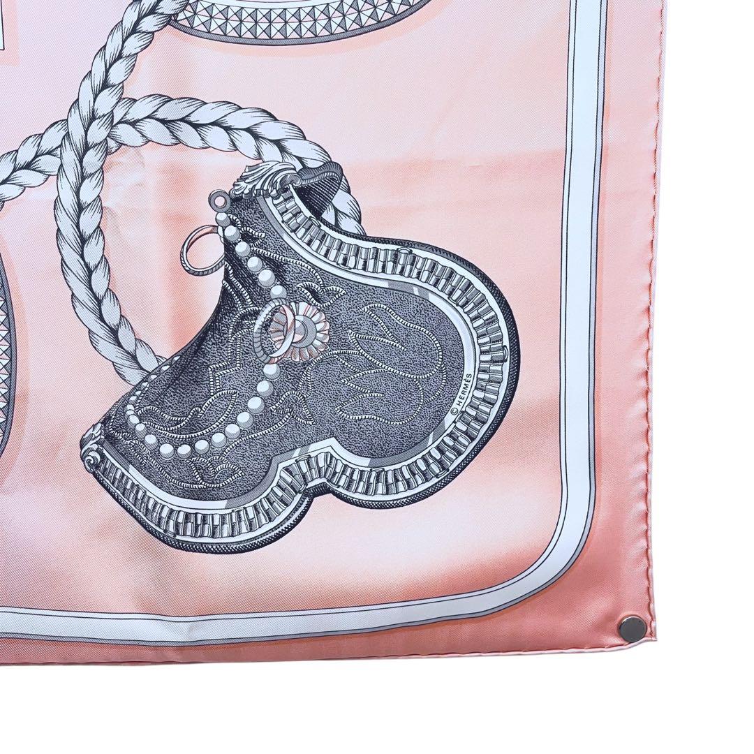 美品✨　エルメス　グランアパラ シルクスカーフ　カレ90 ピンク