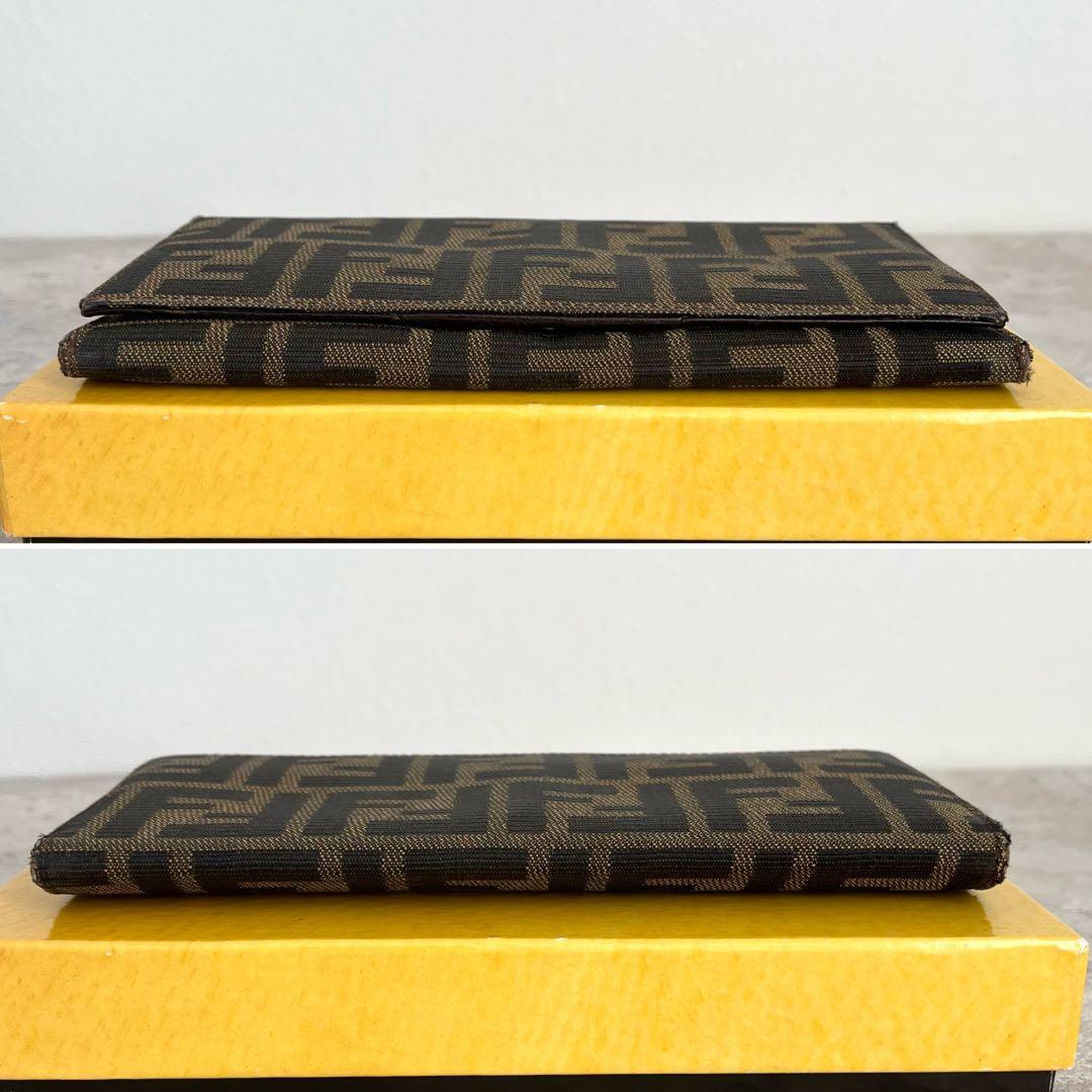 人気✨FENDI ズッカ 長財布 キャンバス ブラウン ブラウン FFロゴ
