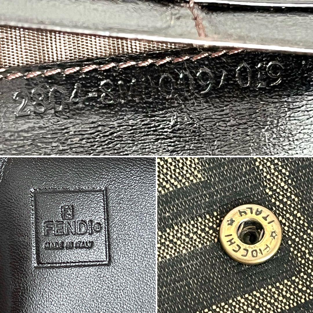 人気✨FENDI ズッカ 長財布 キャンバス ブラウン ブラウン FFロゴ