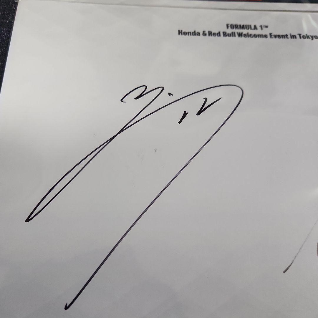 角田裕毅　マックスフェルスタッペン　ペレス　ローソン　サイン　F1　直筆