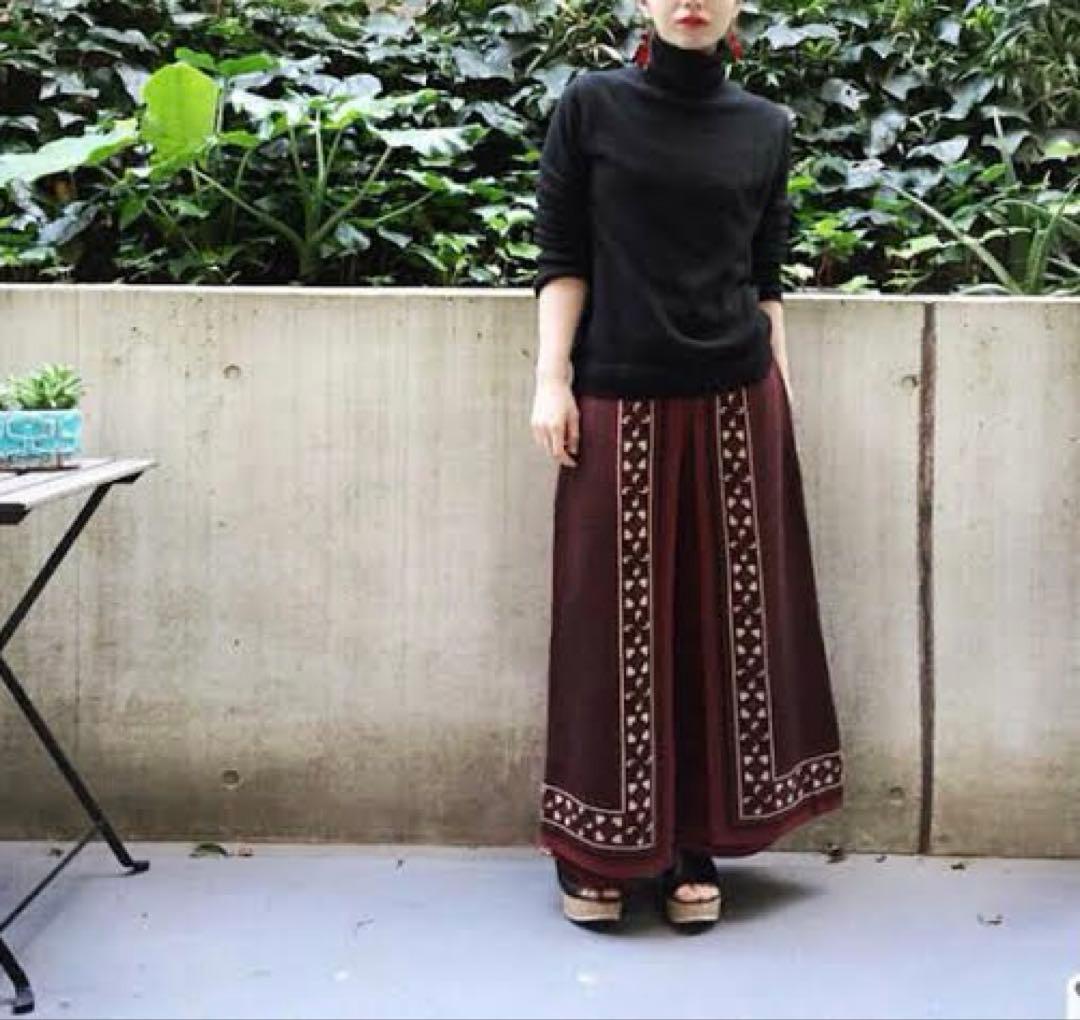 美品✨TAN 即完売品 タン タイルジャガード パンツ ニット