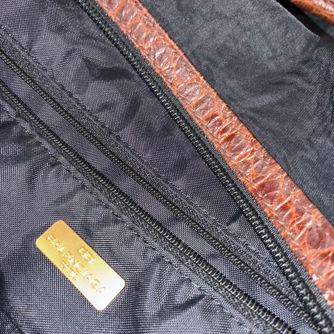 のの◾️BALENCIAGA ヴィンテージ ボストンバッグ大クロコダイル型