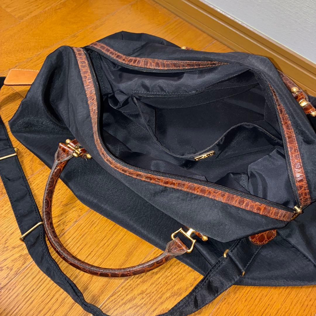 のの◾️BALENCIAGA ヴィンテージ ボストンバッグ大クロコダイル型