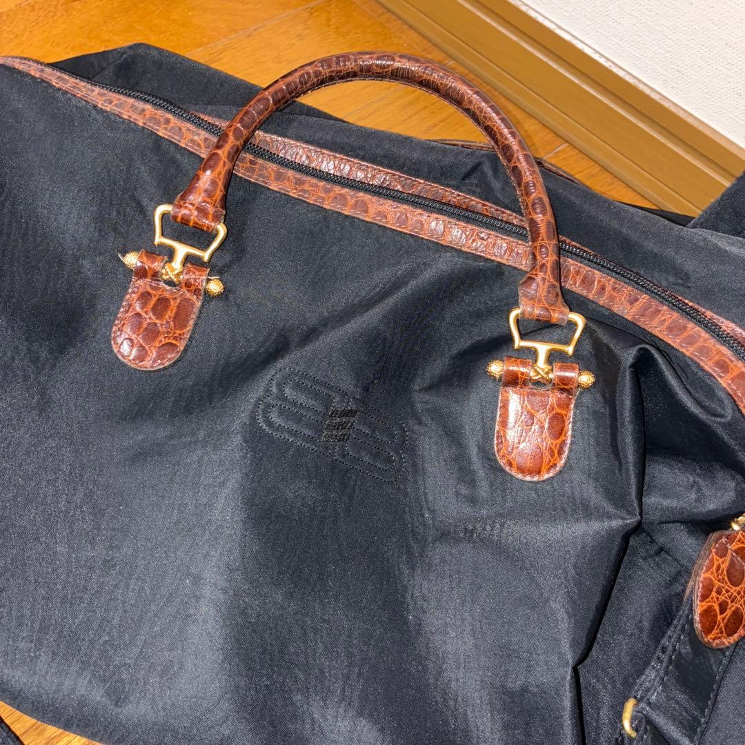 のの◾️BALENCIAGA ヴィンテージ ボストンバッグ大クロコダイル型