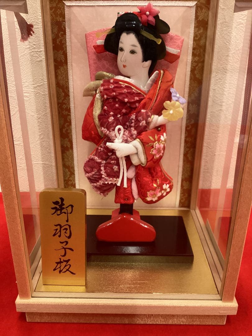 羽子板飾り　ガラスケース入り　ミニタイプ　木製ケース　さくら6号