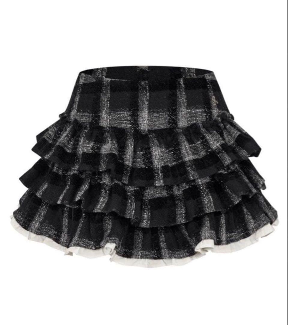 ANDWANG Charm Frill Culotte Mini Skirt M