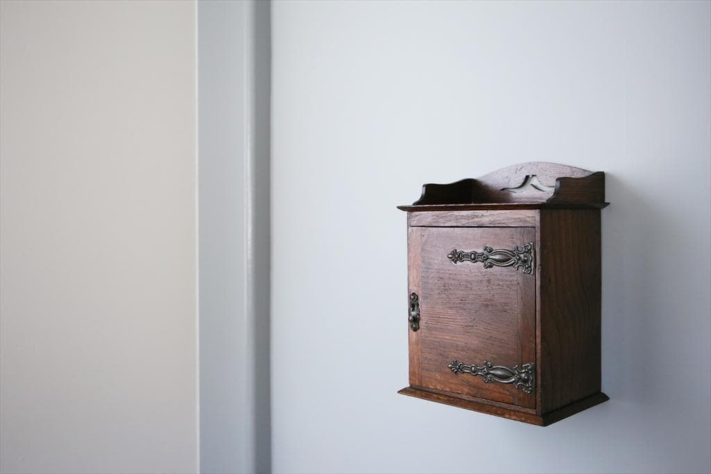 英国アンティーク木製パイプキャビネット/壁掛け収納シェルフ/飾り棚(89-58)