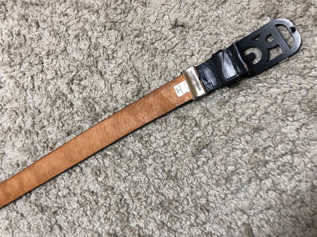 PEARY GATES・パーリーゲイツ⚫︎ロゴバックルエンボスロゴレザーベルト紺