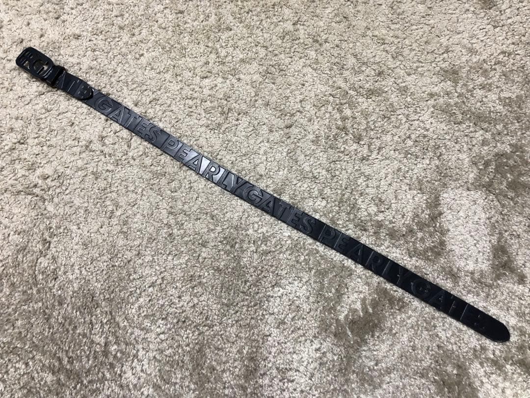 PEARY GATES・パーリーゲイツ⚫︎ロゴバックルエンボスロゴレザーベルト紺