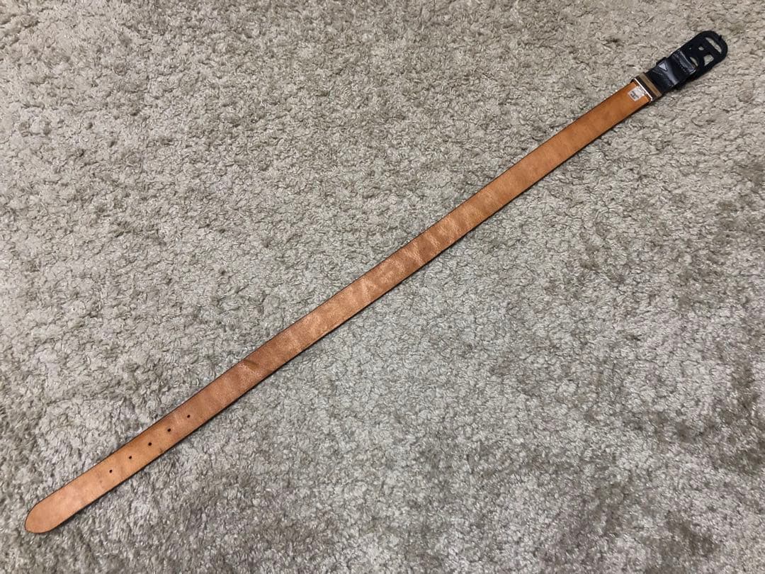 PEARY GATES・パーリーゲイツ⚫︎ロゴバックルエンボスロゴレザーベルト紺