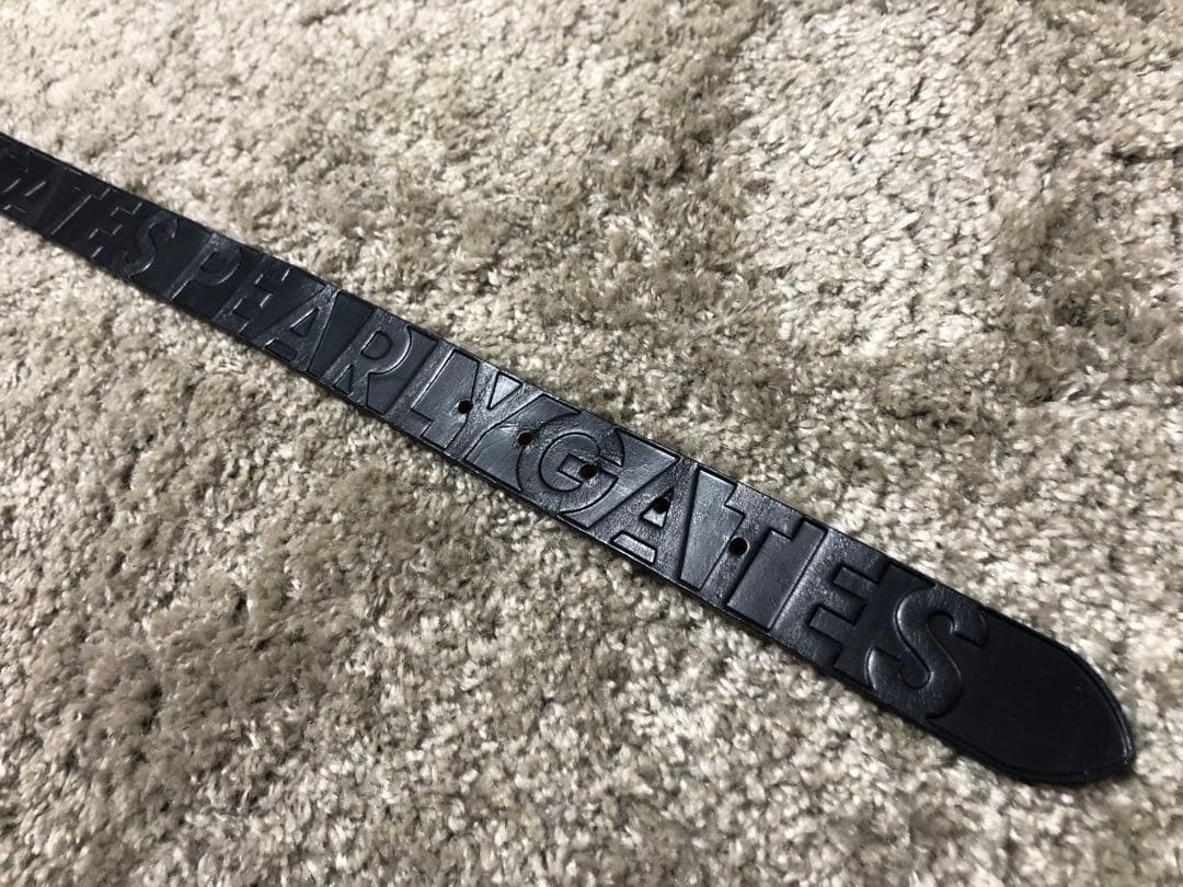 PEARY GATES・パーリーゲイツ⚫︎ロゴバックルエンボスロゴレザーベルト紺