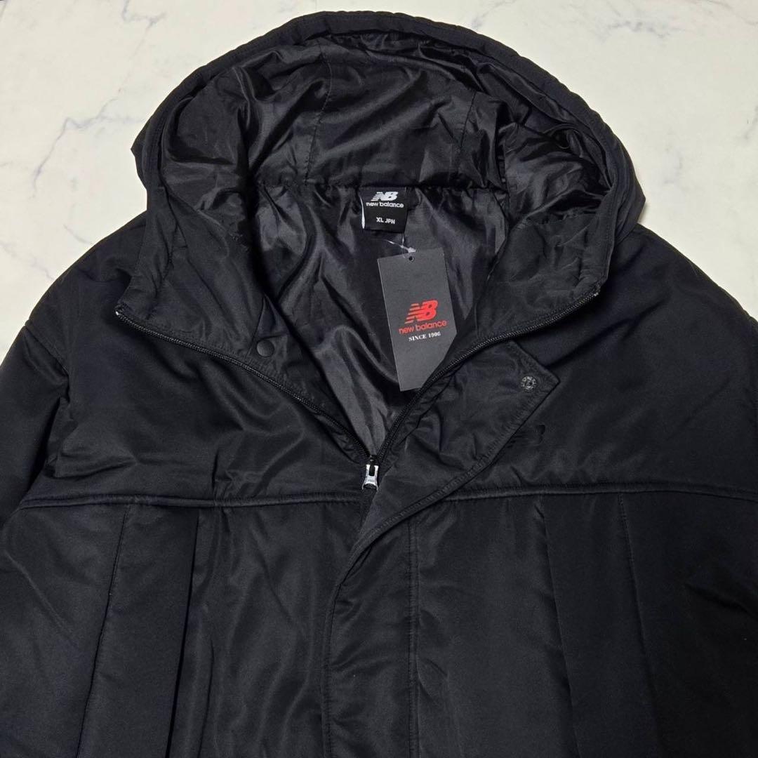 【未使用タグ付き】ニューバランス ベンチコート ロングコート メンズ 黒 XL