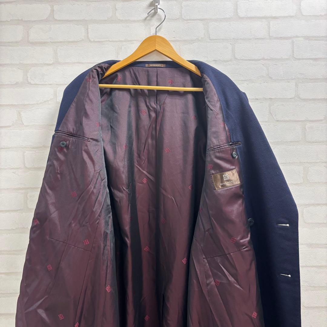 美品　GIVENCHY カシミヤ100% ネイビー ダブルブレスト コート
