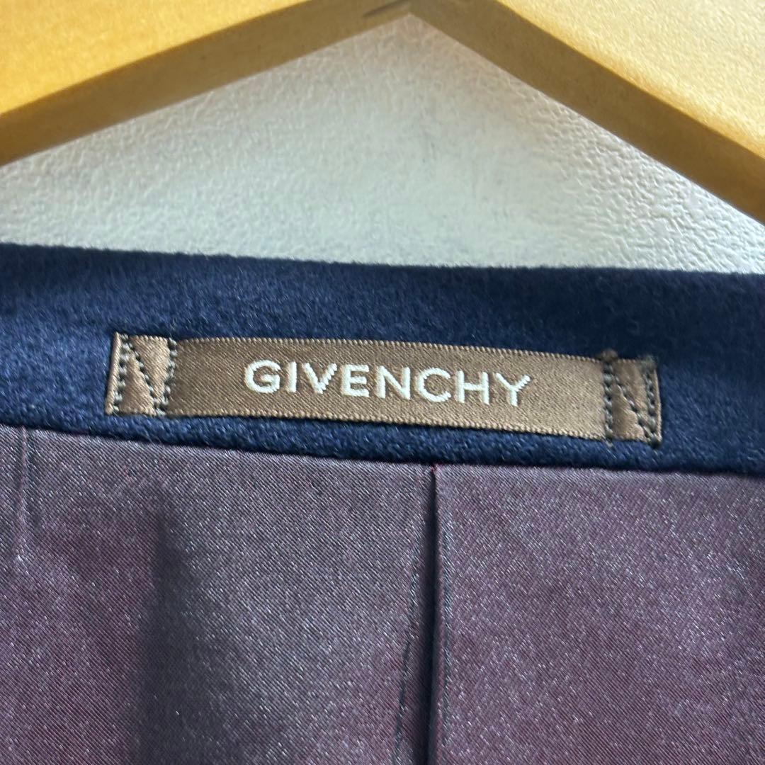 美品　GIVENCHY カシミヤ100% ネイビー ダブルブレスト コート
