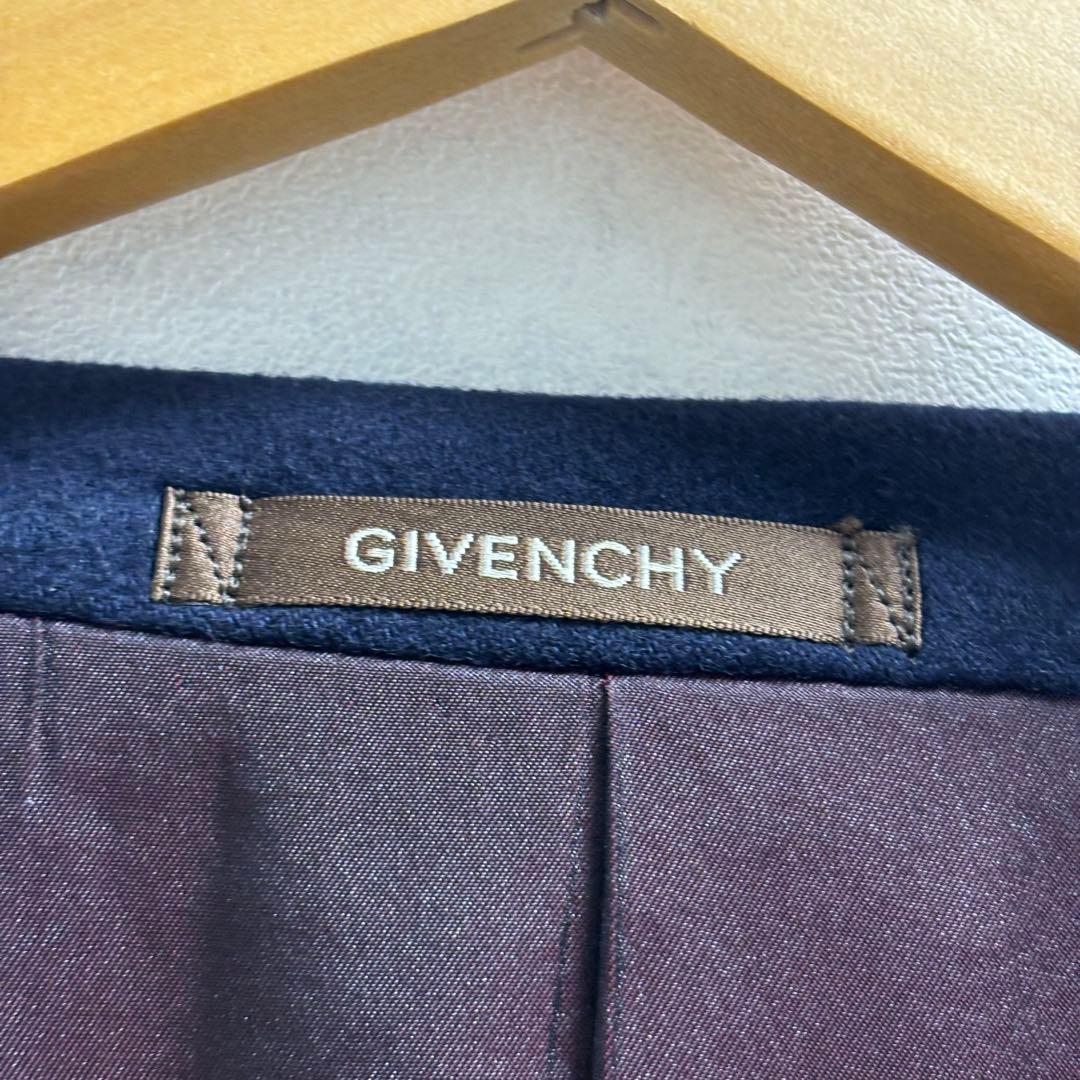 美品　GIVENCHY カシミヤ100% ネイビー ダブルブレスト コート