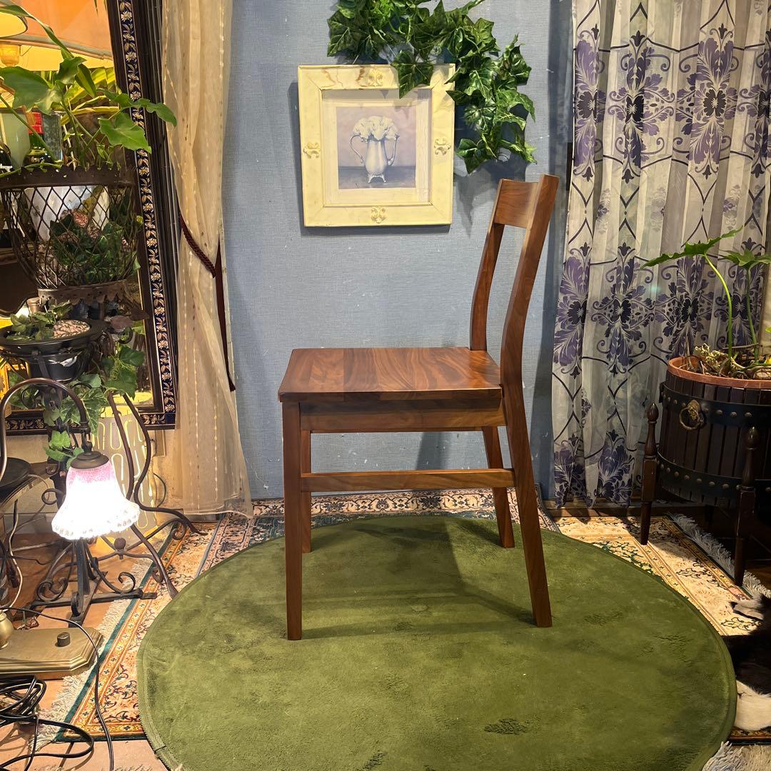 mona 2脚セット　無印良品　板座　ウォールナット無垢材コンパクトチェア