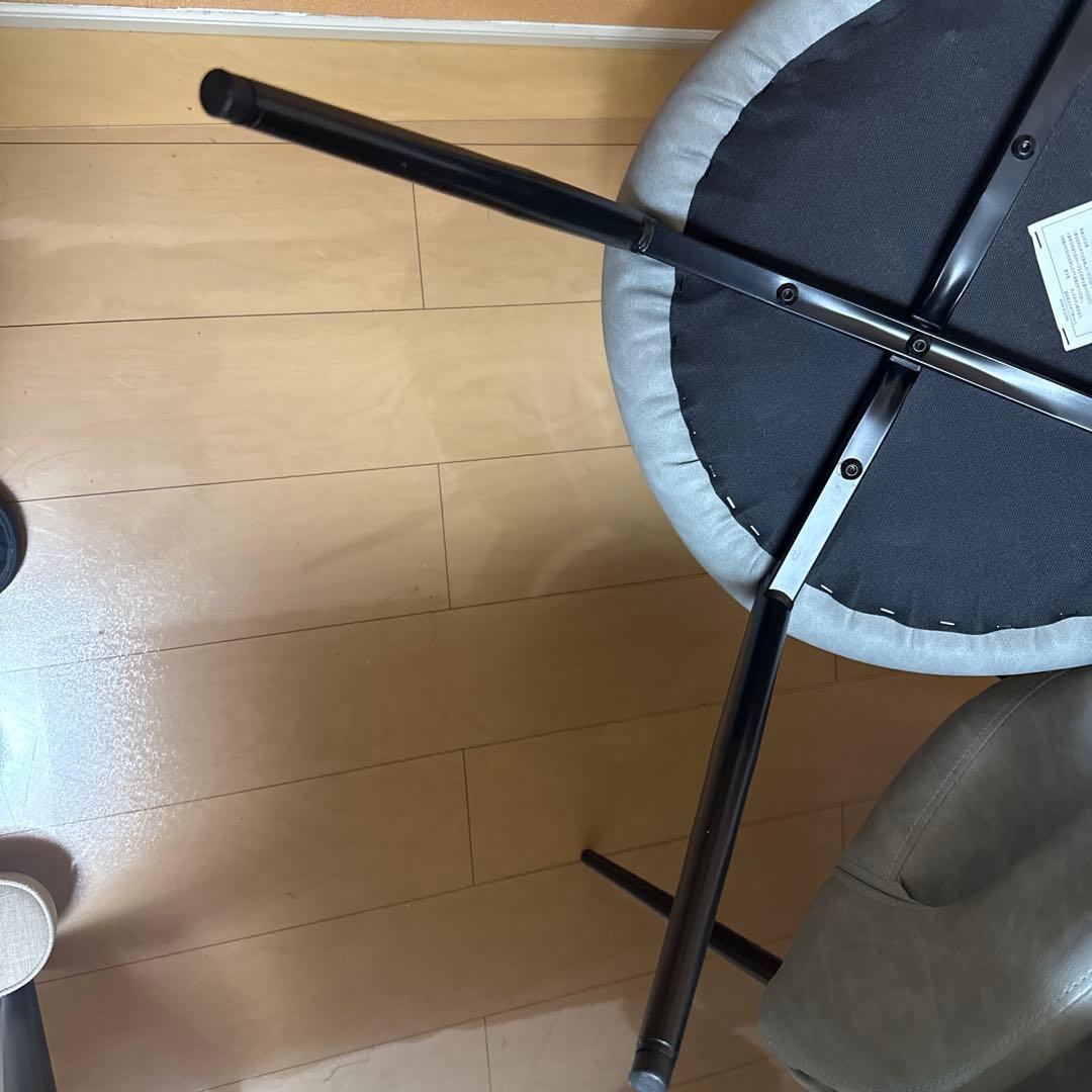 お掃除ロボット対応　レザー生地ダイニングチェア　アッシュグレー