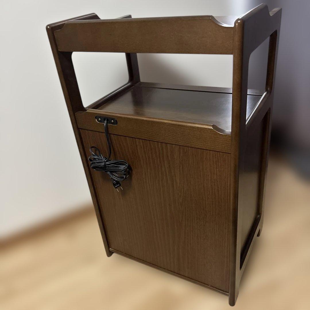 カリモク　電話台　木製　コンセント付き　収納　美品寄り　最安値