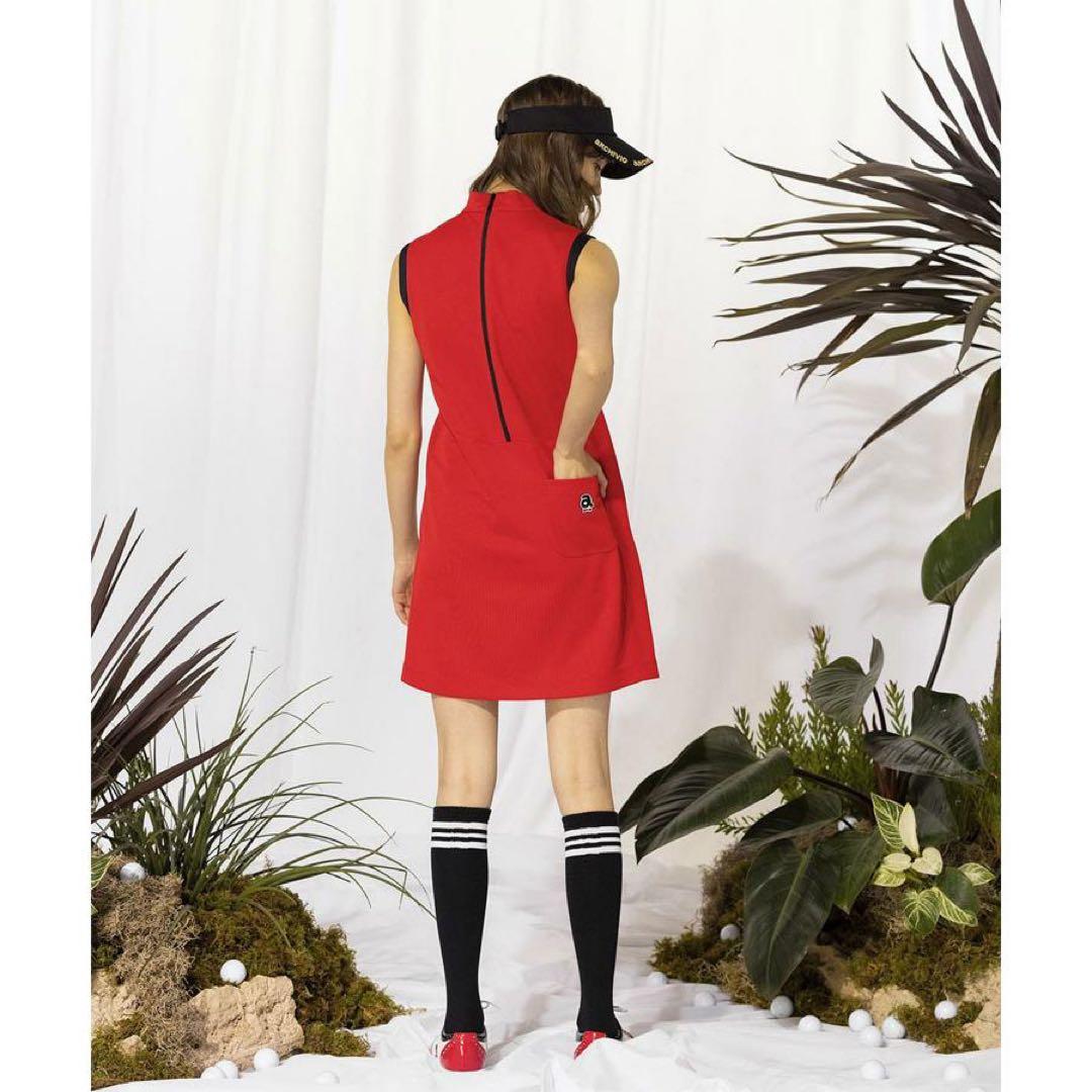 ARCHIVIO アルチビオ ゴルフ ノースリーブ バイカラー ワンピース