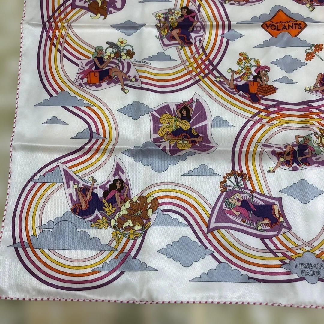 【popo】HERMES スカーフ カレ70 空飛ぶカレ