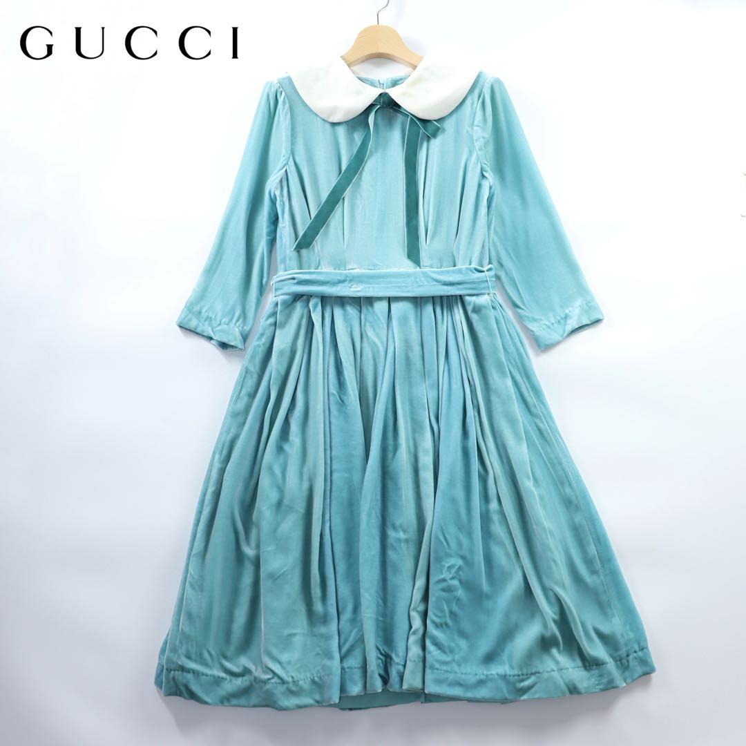 2023AW 未使用　GUCCI グッチ　レア　ベルベット　ドレス　ワンピース