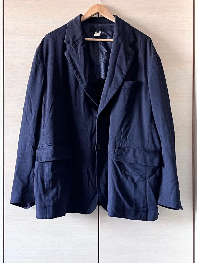 25ss コムデギャルソンシャツ オーバーサイズポリ縮ジャケット NAVY S